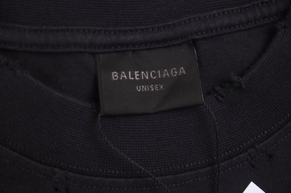 BALENCIAGA LOGO T-SHIRT BLACK YELLOW - detail - replica sneakers