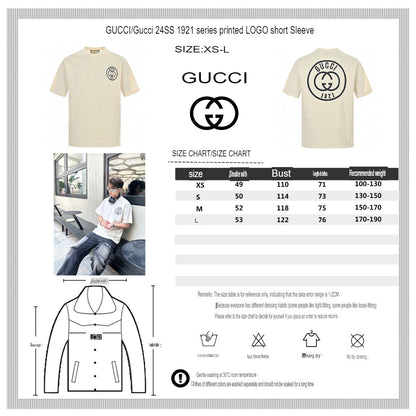 Gucci 1921 Logo Graphic T-Shirt (Beige) - logo - replica sneakers