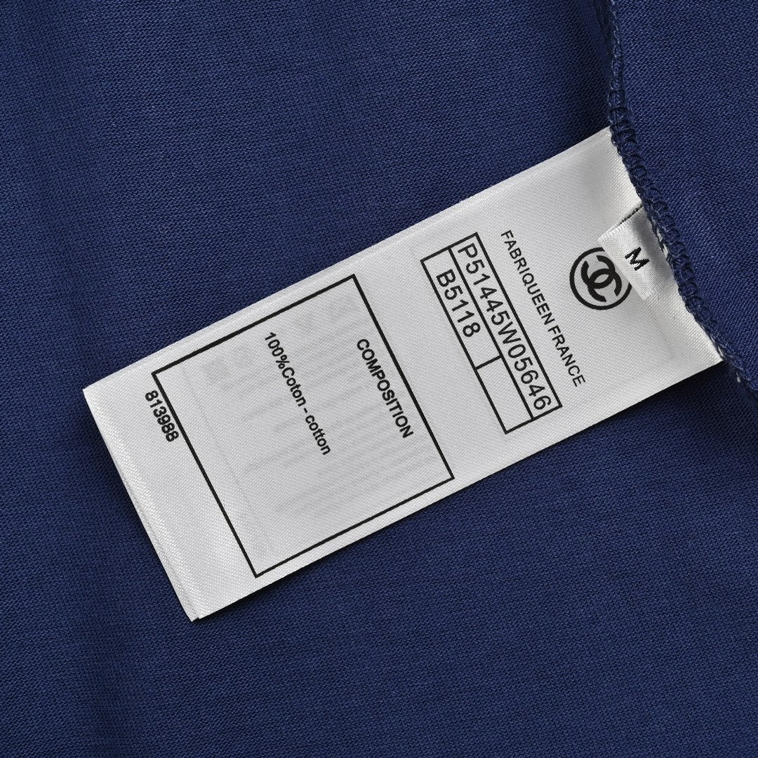 Chanel Logo T-Shirt (Navy Blue) - box - replica sneakers