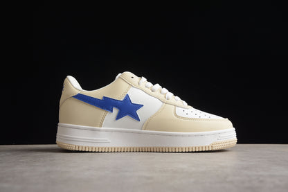 BAPE STA Low-Top Sneakers in Cream and Blue - outsole - replica sneakers
