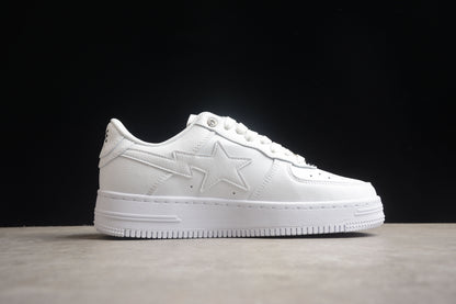BAPE Sta Low-top Sneakers In All-white Unisex Streetwear Limited Edition - **BAPE STA Low-Top Sneakers in All-White** Introducing the BAPE STA Low-Top Sneakers in All-White, a