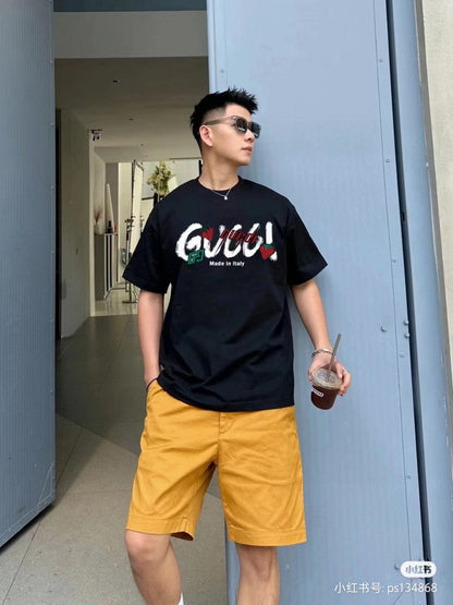 Gucci Strawberry Logo T-Shirt (Black) - logo - replica sneakers