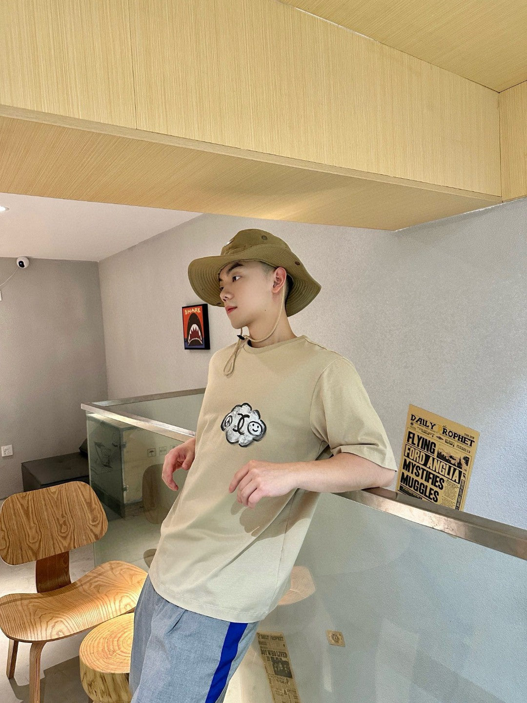 Chanel Cloud Logo T-Shirt in Beige - logo - replica sneakers
