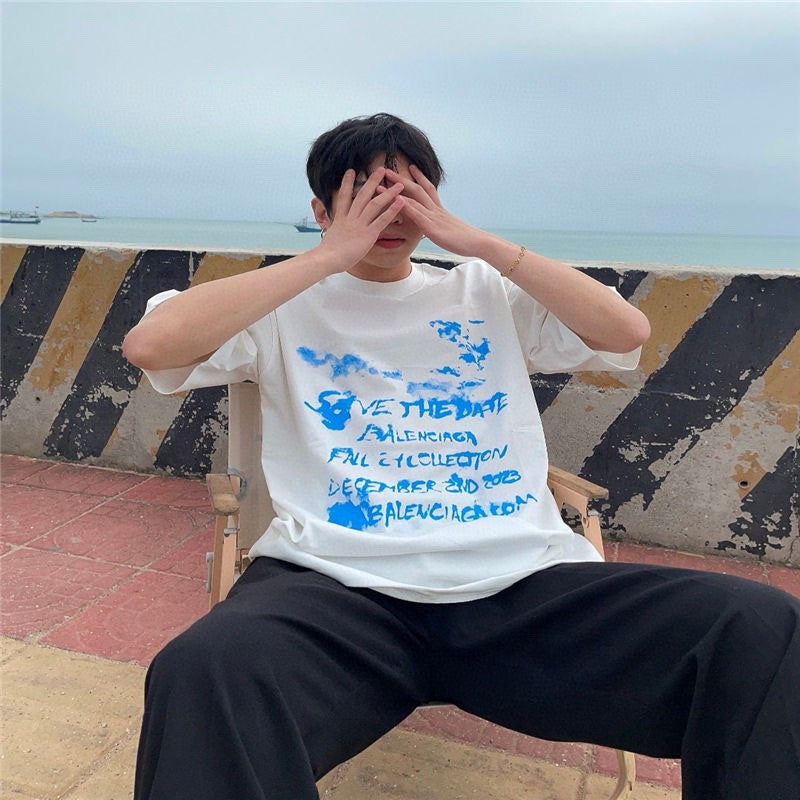 Balenciaga Save the Date White T-Shirt - logo - replica sneakers