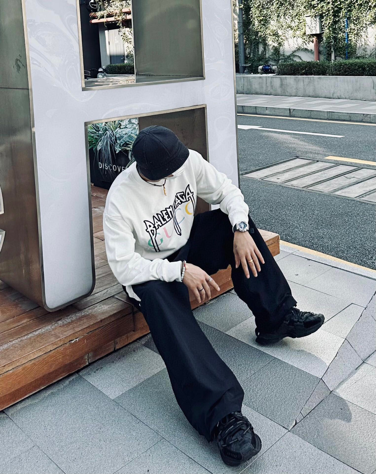 Gucci x Balenciaga Sweatshirt - logo - replica sneakers