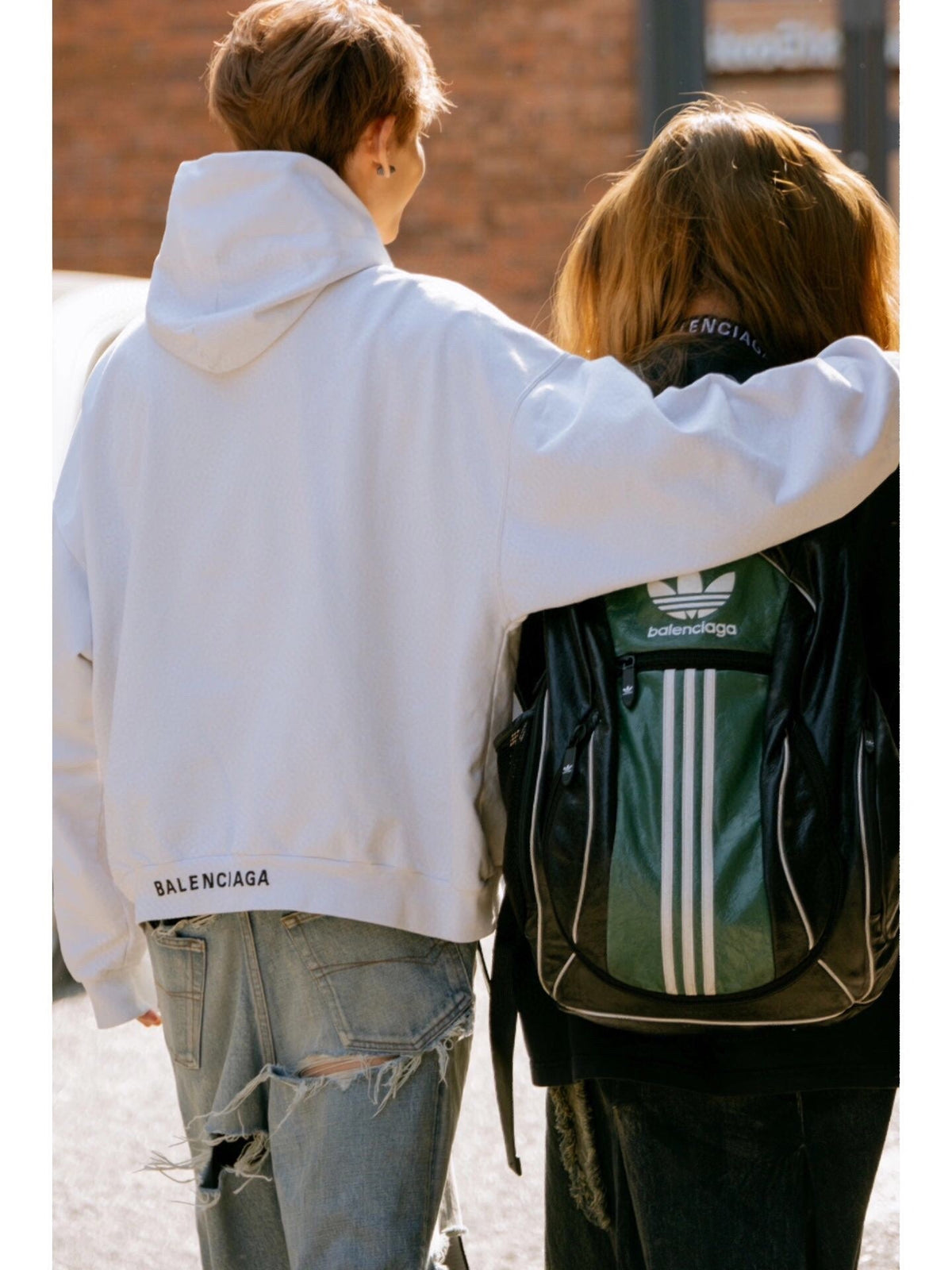 Balenciaga White Hoodie with 'I Love' Graphic - logo - replica sneakers