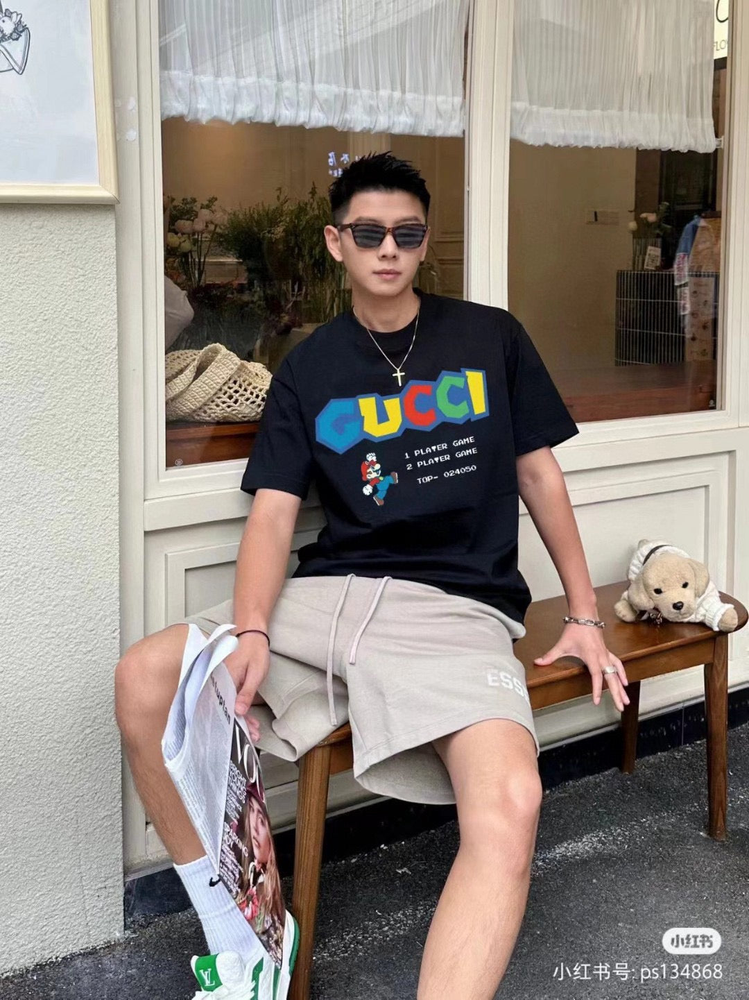 Gucci Retro Game T-Shirt (Black) - logo - replica sneakers