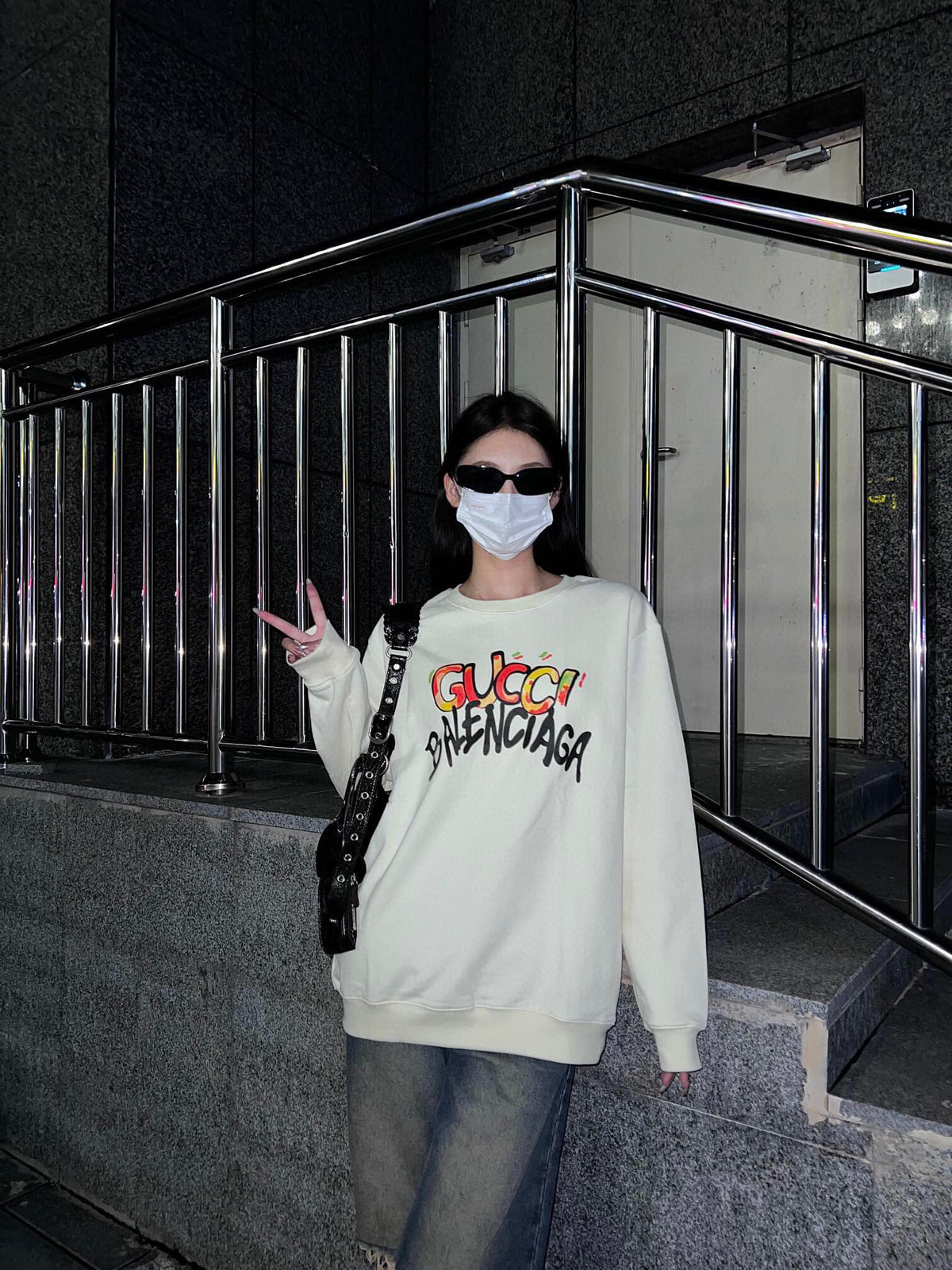 Gucci x Balenciaga Sweatshirt - logo - replica sneakers