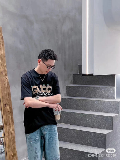 Gucci x Balenciaga Collaboration T-Shirt (Black) - logo - replica sneakers