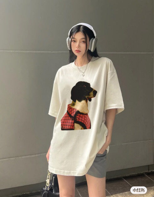 Gucci Dog Print T-Shirt - logo - replica sneakers