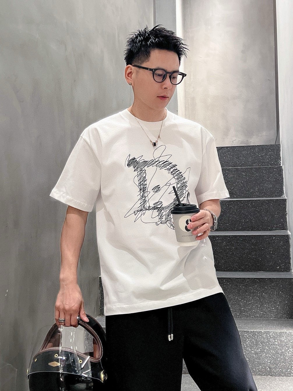 Dior Scribble Design T-Shirt - logo - replica sneakers