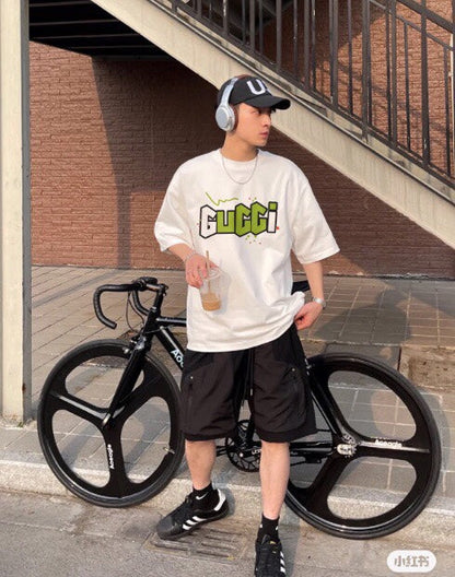 Gucci Lightning Bolt Logo T-Shirt in Cream - logo - replica sneakers