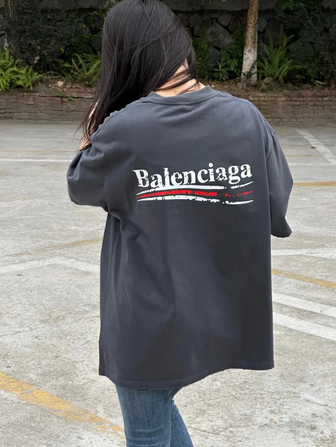 Balenciaga Political Campaign T-Shirt (Grey) - logo - replica sneakers