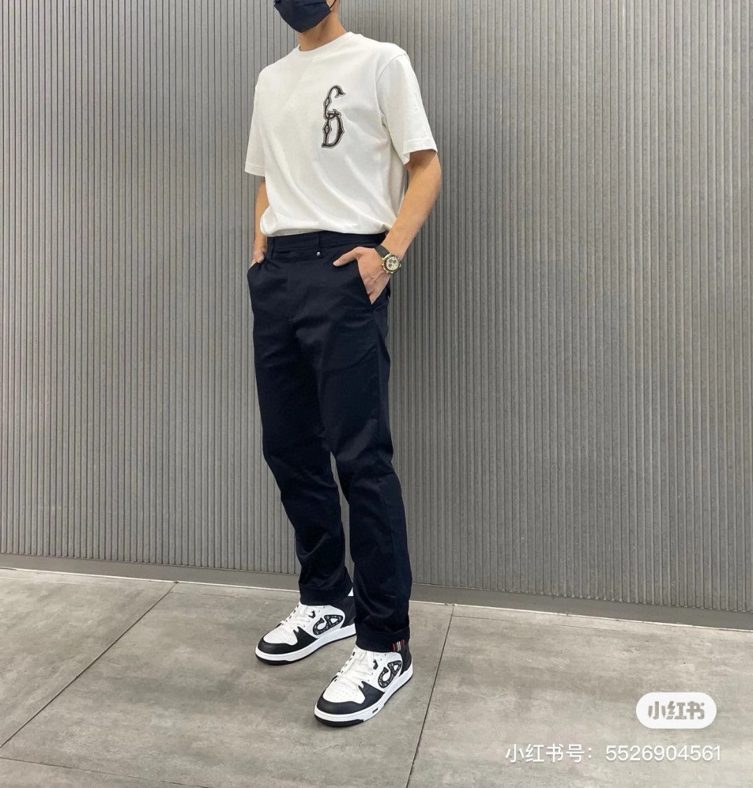 Dior Embroidered CD Logo T-Shirt (White) - logo - replica sneakers