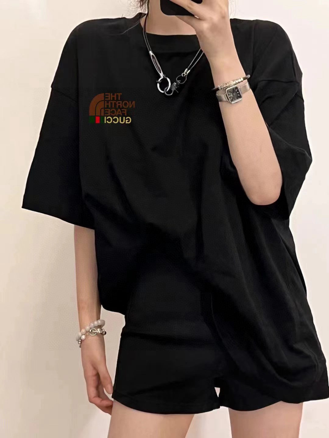The North Face x Gucci Nature Print T-Shirt (Black) - logo - replica sneakers