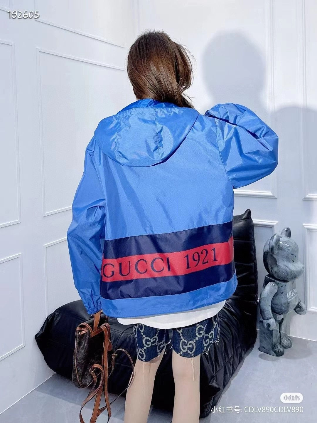 Gucci Blue Hooded Jacket - logo - replica sneakers