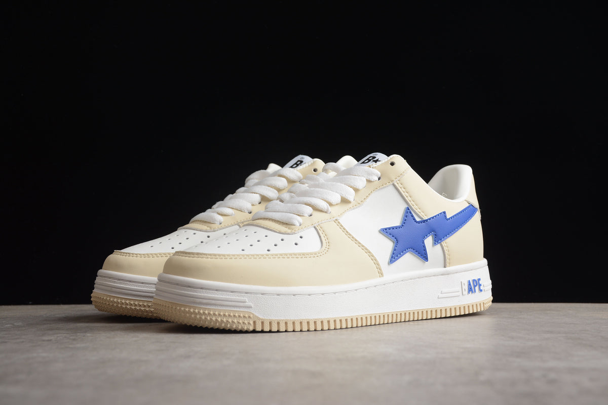 BAPE STA Low-Top Sneakers in Cream and Blue - insole - replica sneakers