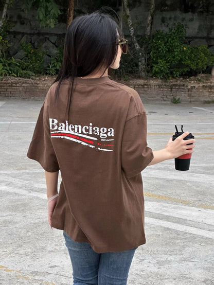 Balenciaga Political Campaign T-Shirt (Brown) - logo - replica sneakers