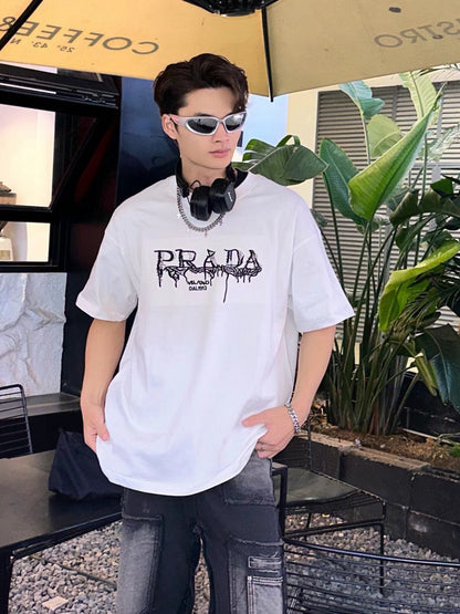 Prada Graphic Logo T-Shirt (White) - logo - replica sneakers