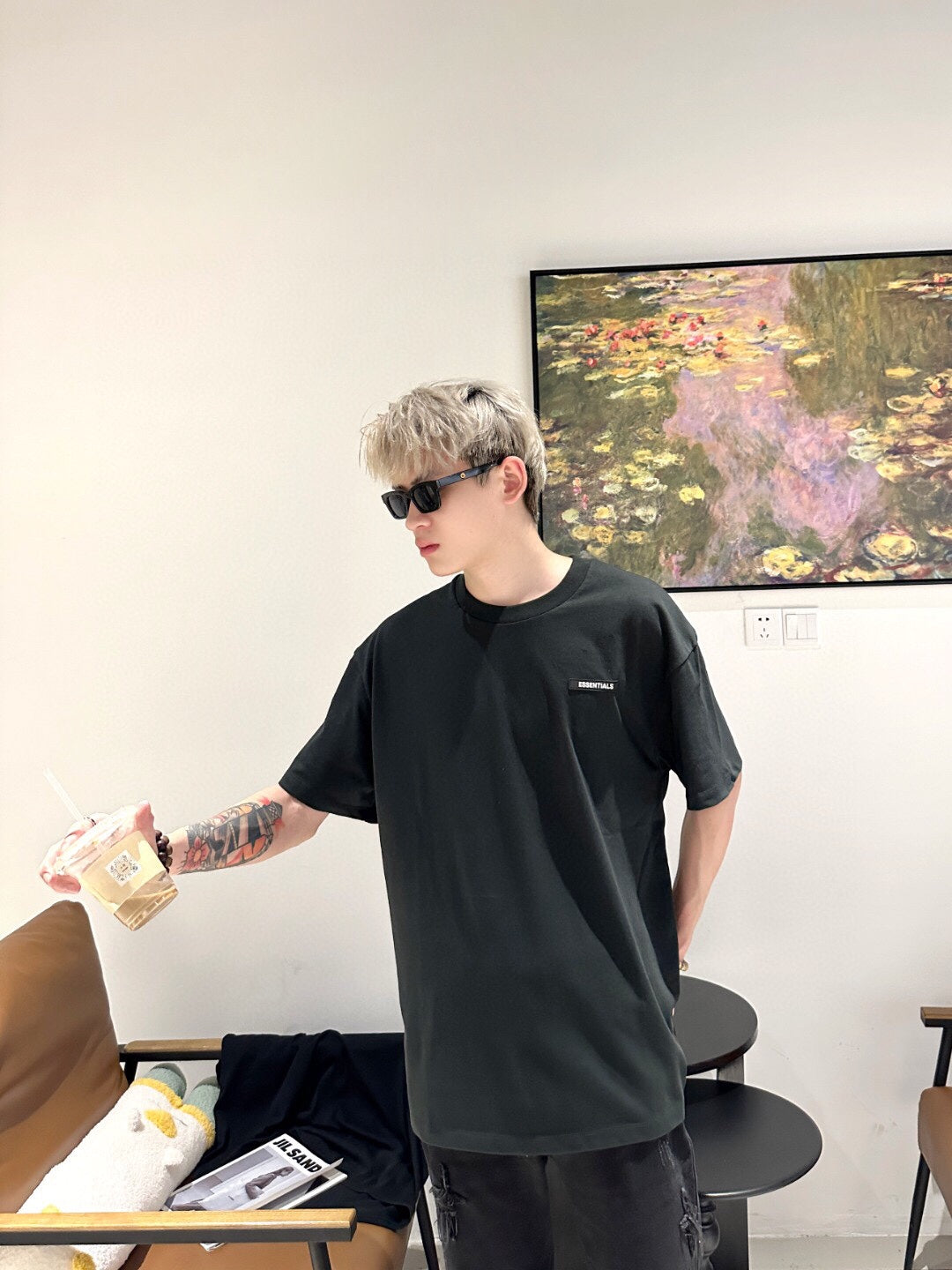 Fear of God Essentials Logo T-Shirt - Black - logo - replica sneakers