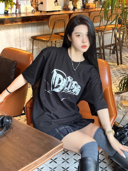 Dior Black T-Shirt with Bold Logo - logo - replica sneakers