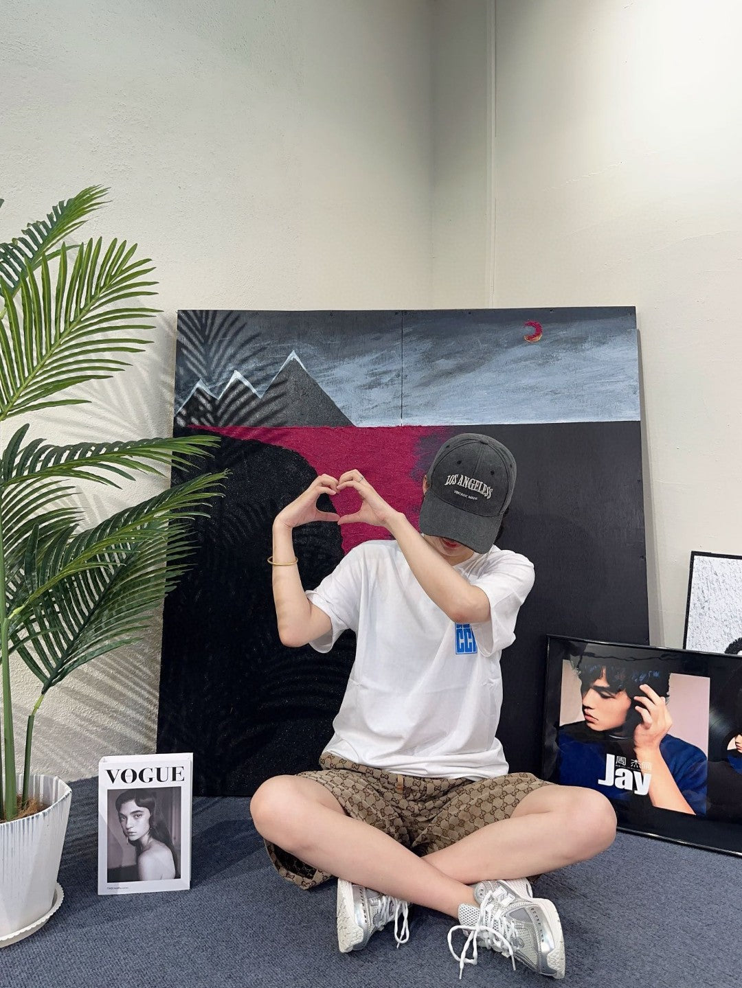 Gucci White T-Shirt with Blue Vertical Logo Patch - logo - replica sneakers