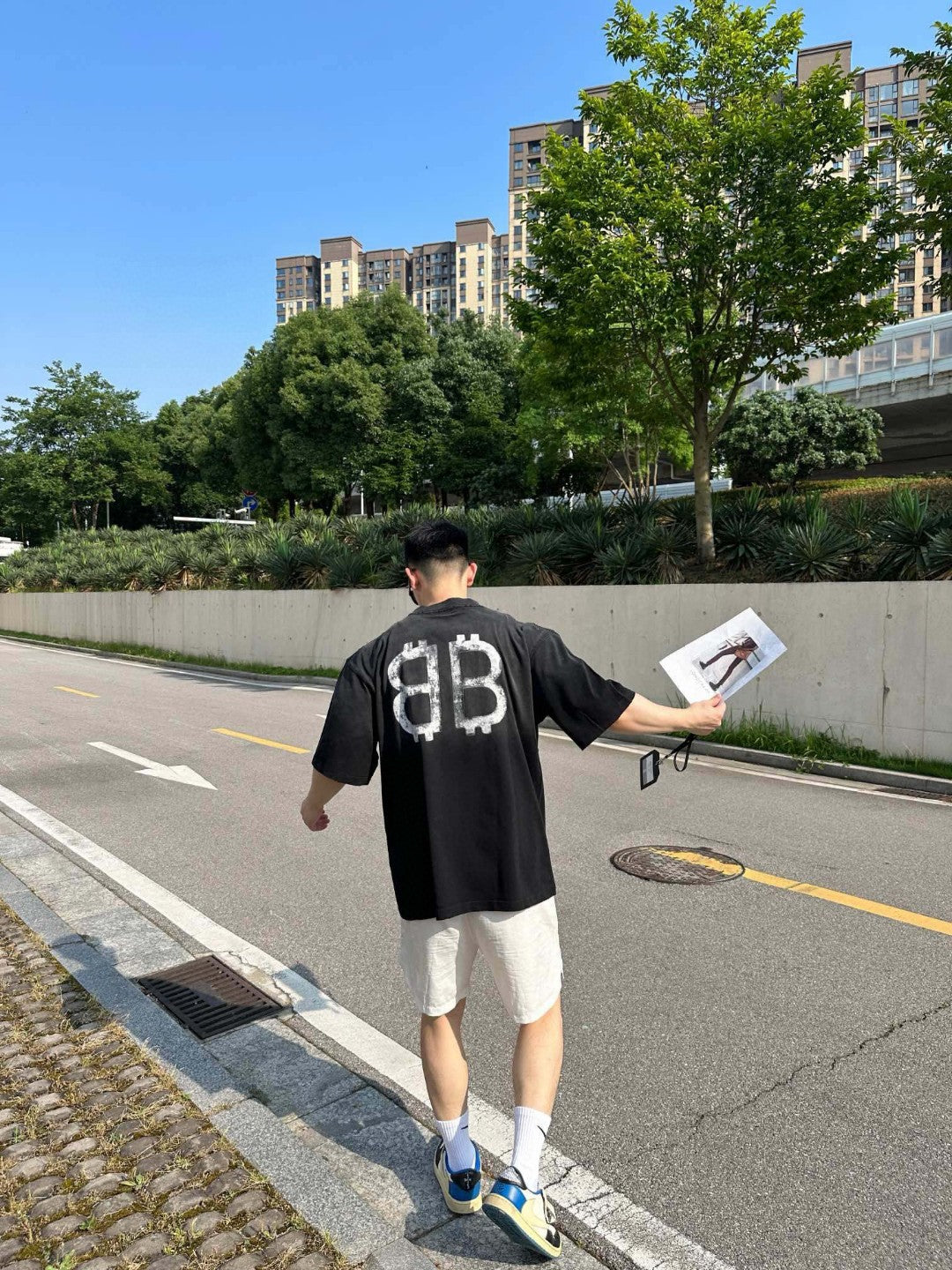 Balenciaga Spray-Paint Logo T-Shirt (Black) - logo - replica sneakers