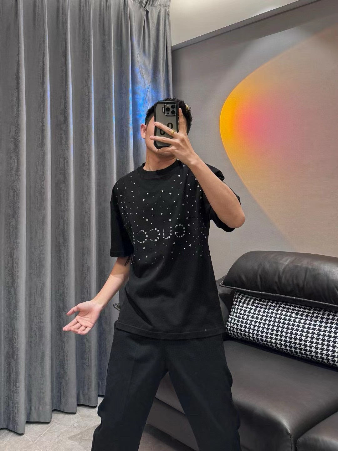 Gucci Embellished Black T-Shirt - logo - replica sneakers