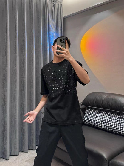 Gucci Embellished Black T-Shirt - logo - replica sneakers