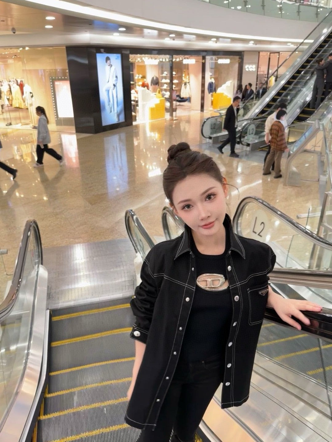 Prada Black Button-Up Shirt - logo - replica sneakers