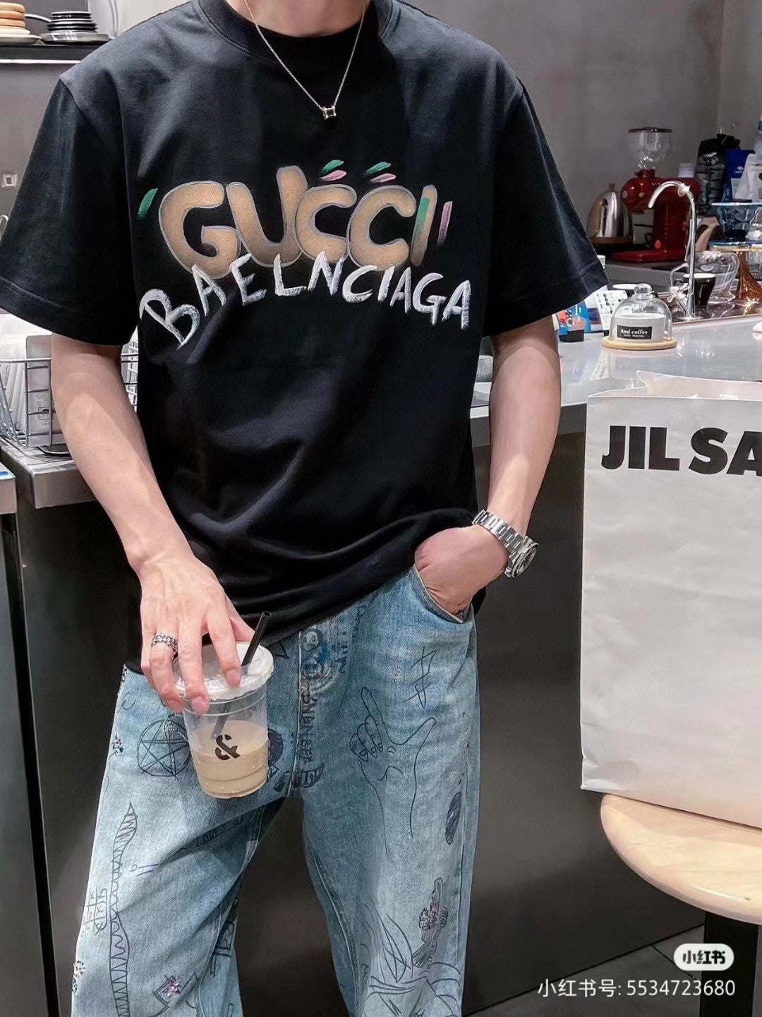 Gucci x Balenciaga Collaboration T-Shirt (Black) - logo - replica sneakers