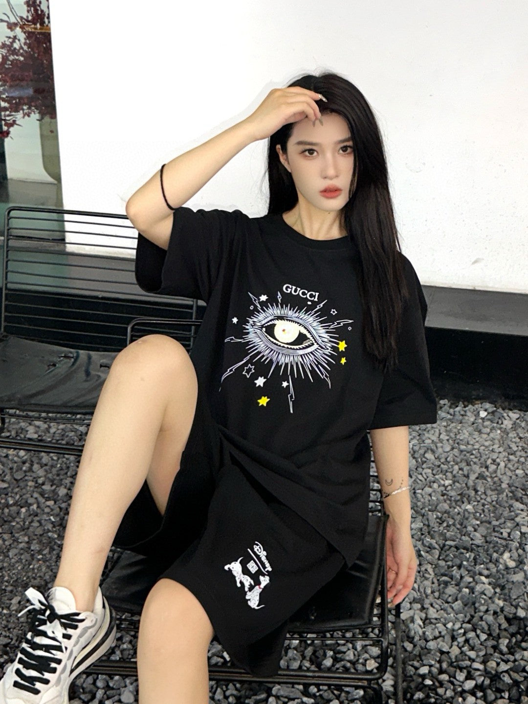 Gucci Mystical Eye Graphic Black T-Shirt - logo - replica sneakers