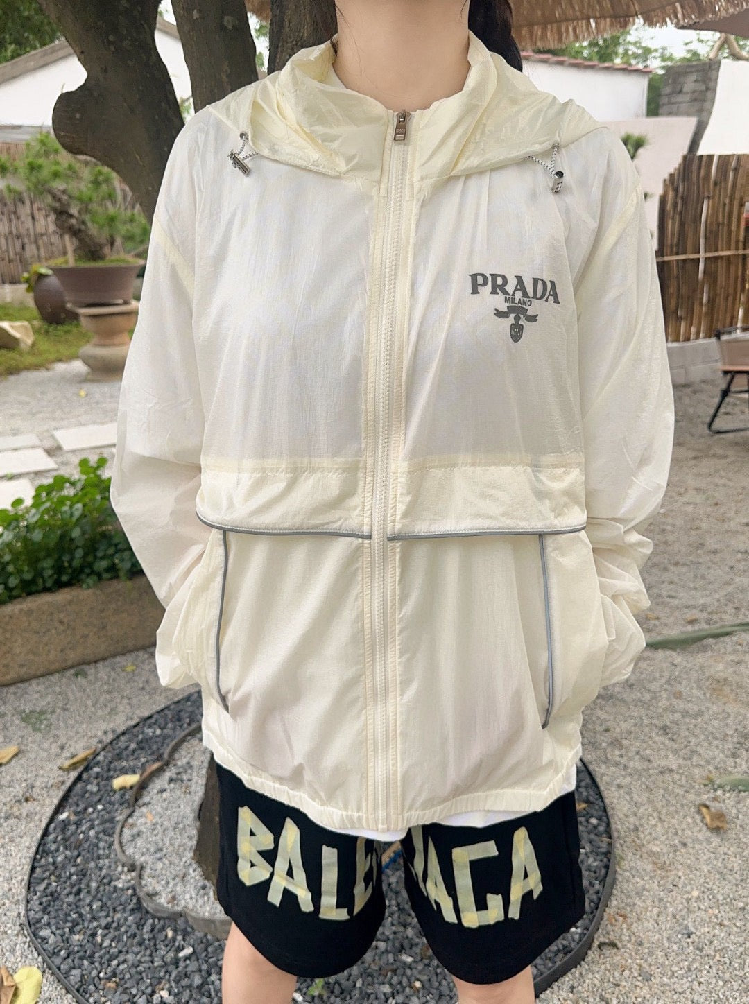 Prada Lightweight Hooded Jacket - logo - replica sneakers