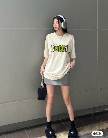 Gucci Lightning Bolt Logo T-Shirt in Cream - logo - replica sneakers