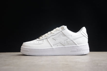BAPE Sta Low-top Sneakers In All-white Unisex Streetwear Limited Edition - **BAPE STA Low-Top Sneakers in All-White** Introducing the BAPE STA Low-Top Sneakers in All-White, a