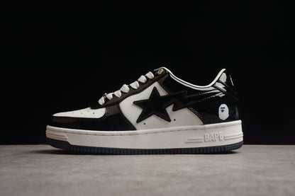 BAPE Sta Low-top Sneakers In And White - Black Unisex Streetwear Limited Edition - **BAPE STA Low-Top Sneakers in Black and White** Introducing the BAPE STA Low-Top Sneakers in