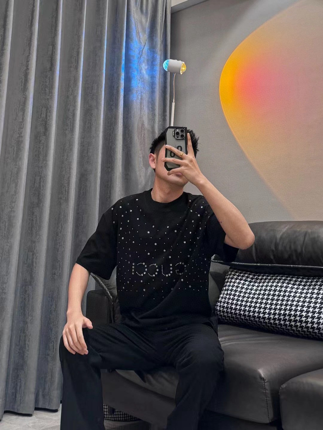 Gucci Embellished Black T-Shirt - logo - replica sneakers