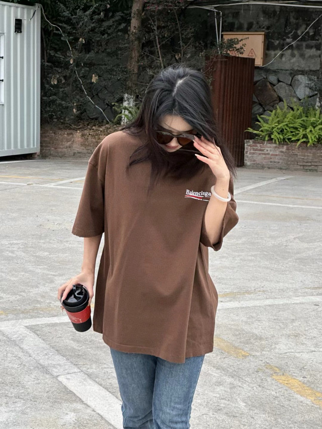 Balenciaga Political Campaign T-Shirt (Brown) - logo - replica sneakers