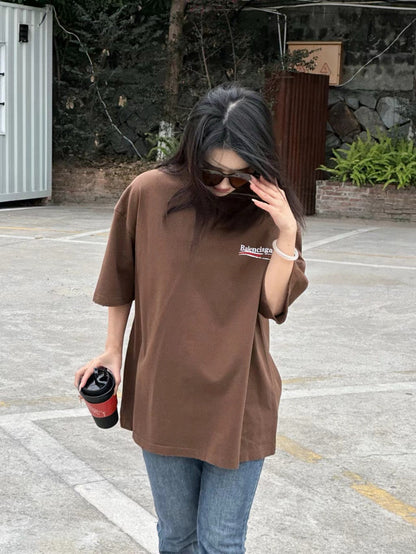Balenciaga Political Campaign T-Shirt (Brown) - logo - replica sneakers