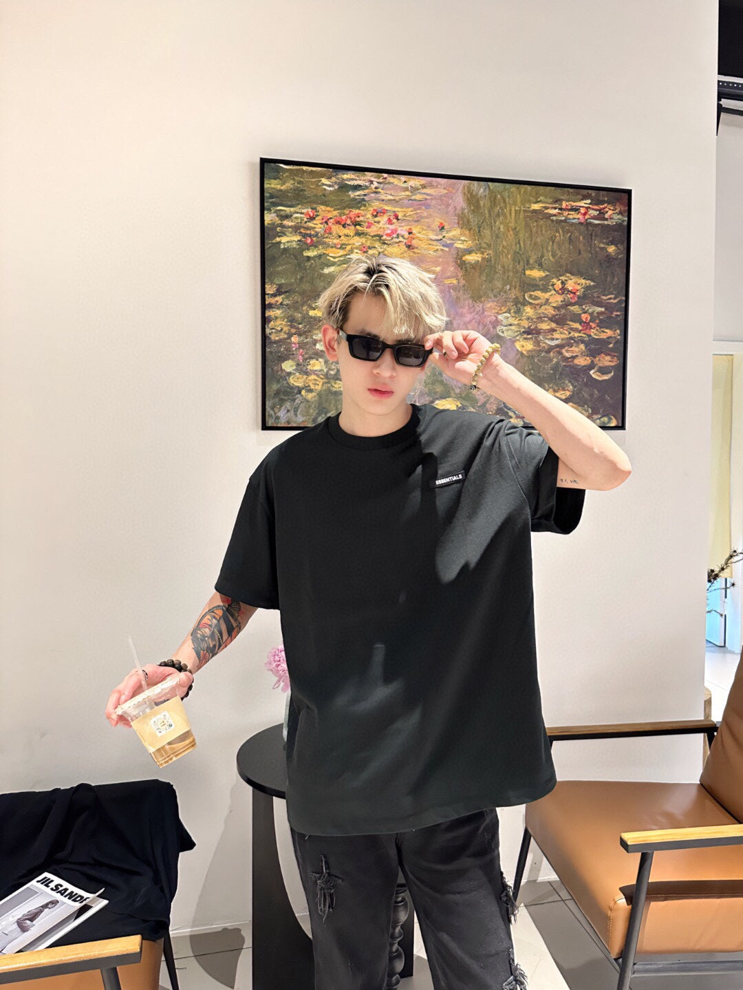 Fear of God Essentials Logo T-Shirt - Black - logo - replica sneakers