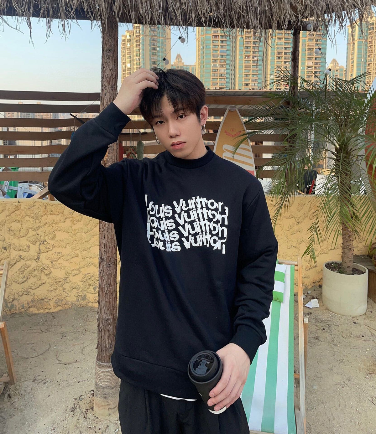 Prada Repeated Logo Sweatshirt - logo - replica sneakers