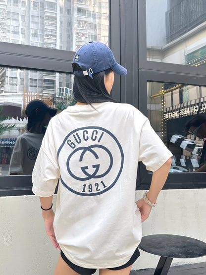 Gucci 1921 Logo Graphic T-Shirt (Beige) - logo - replica sneakers