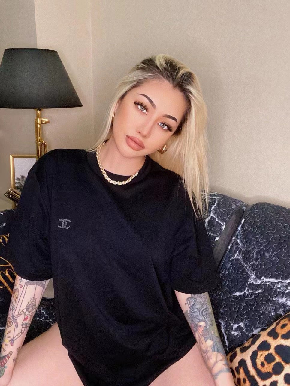 Chanel Classic Logo T-Shirt in Black - logo - replica sneakers