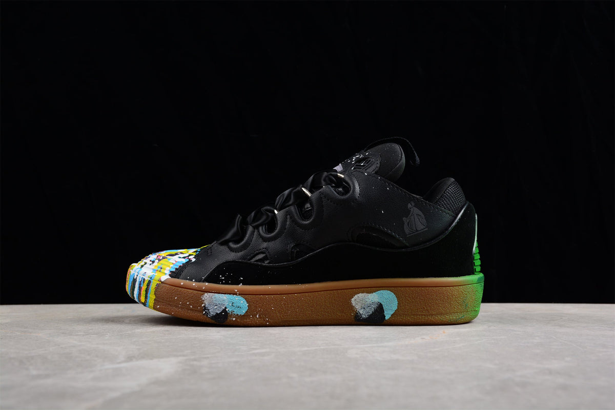 Multicolor Low Top Sneakers - Black Unisex Streetwear Limited Edition - ### Black Multicolor Low Top Sneakers Introducing the Black Multicolor Low Top Sneakers, a bold