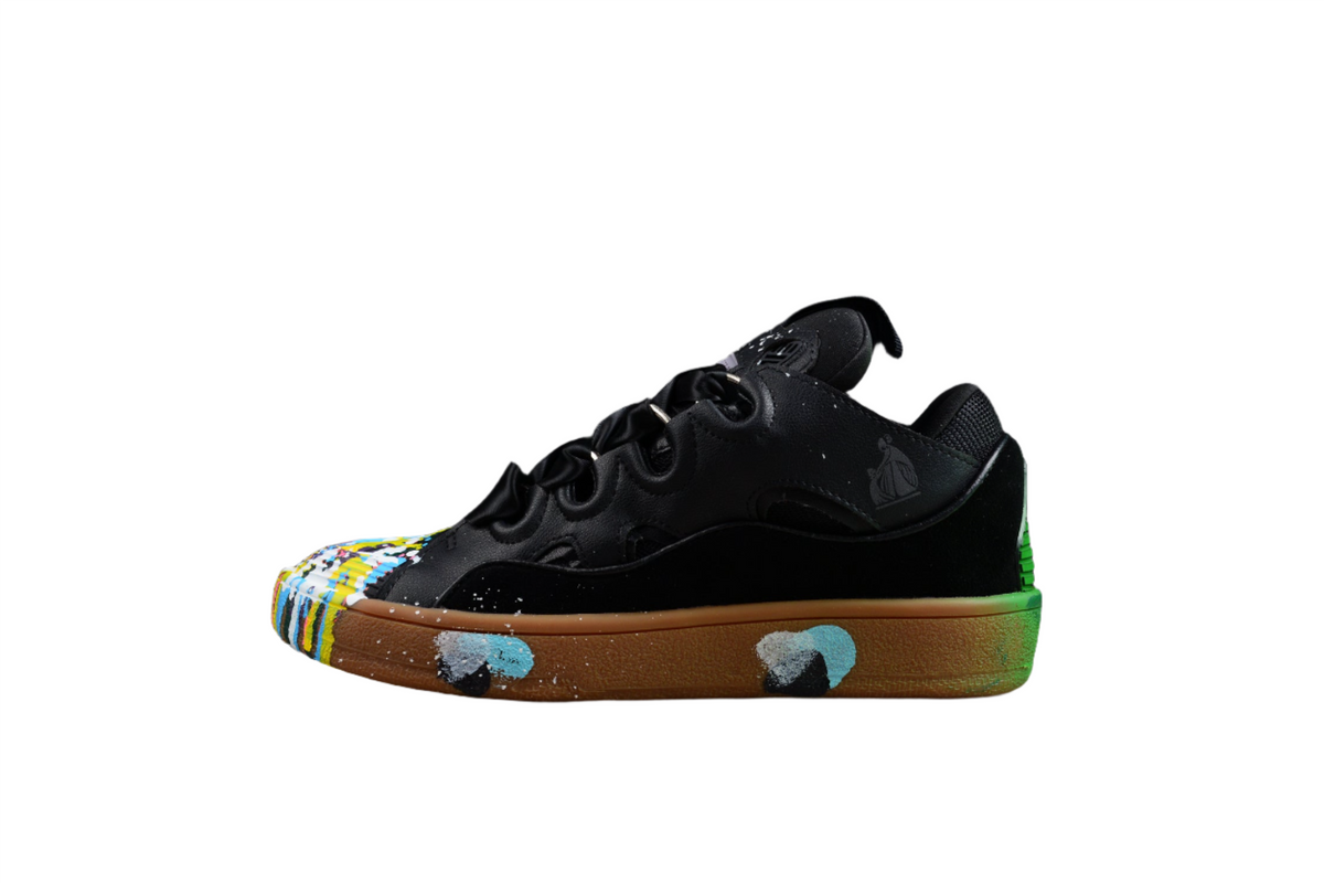 Multicolor Low Top Sneakers - Black Unisex Streetwear Limited Edition - ### Black Multicolor Low Top Sneakers Introducing the Black Multicolor Low Top Sneakers, a bold