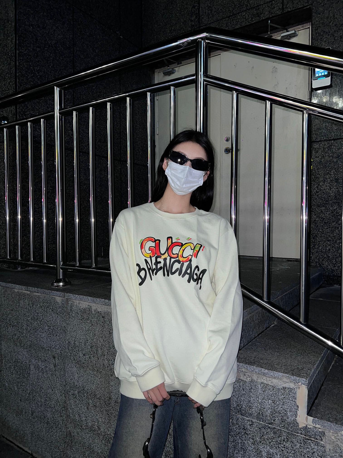 Gucci x Balenciaga Sweatshirt - logo - replica sneakers