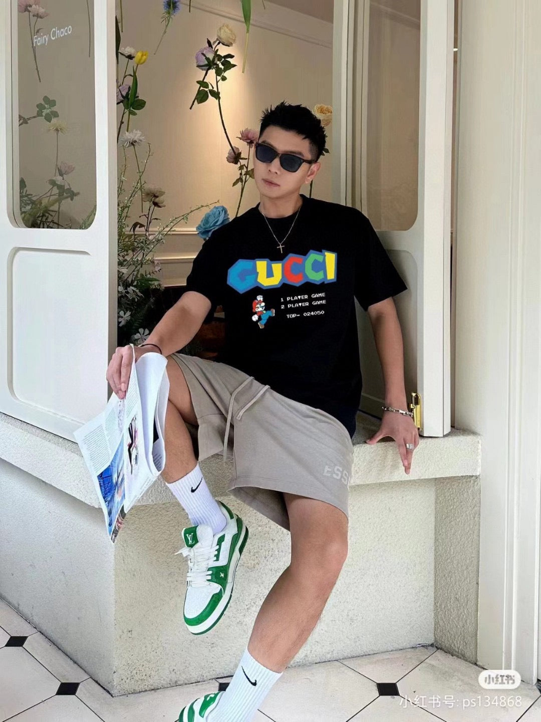 Gucci Retro Game T-Shirt (Black) - logo - replica sneakers