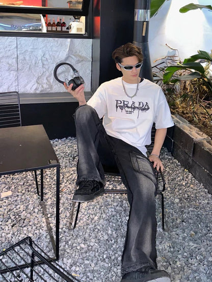 Prada Graphic Logo T-Shirt (White) - logo - replica sneakers