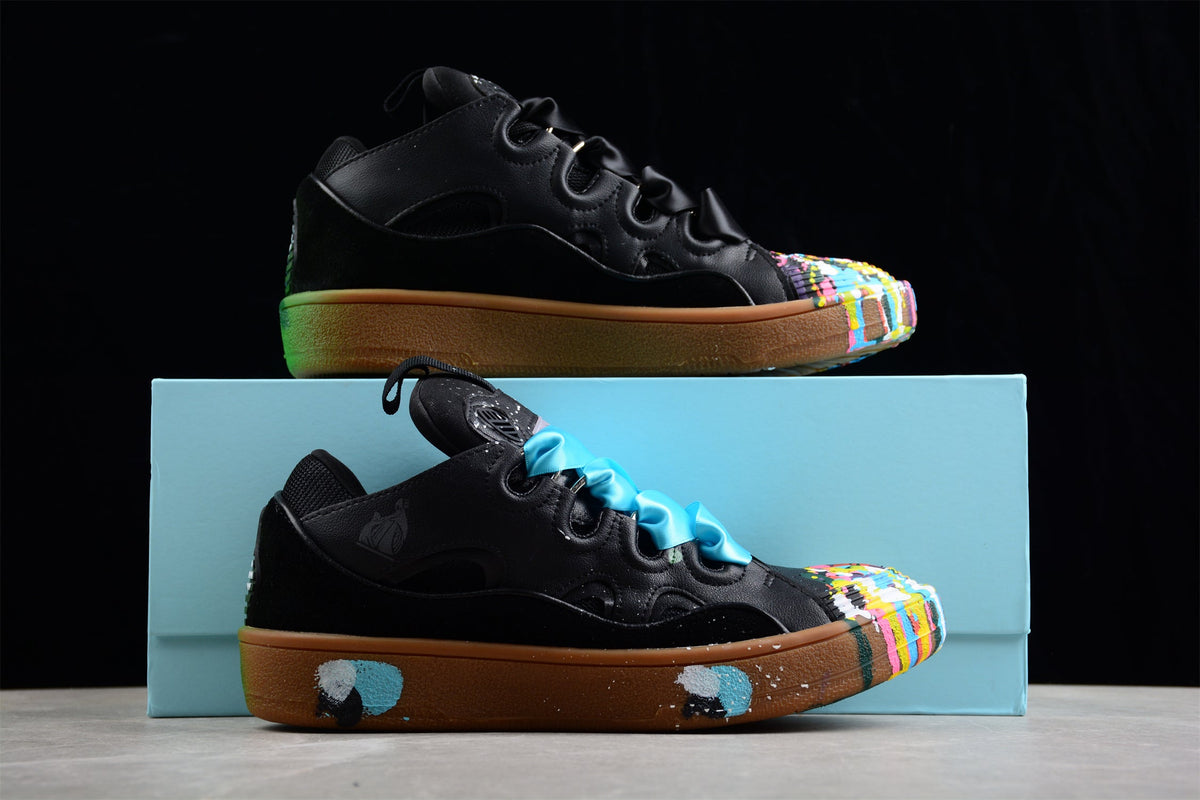 Multicolor Low Top Sneakers - Black Unisex Streetwear Limited Edition - ### Black Multicolor Low Top Sneakers Introducing the Black Multicolor Low Top Sneakers, a bold