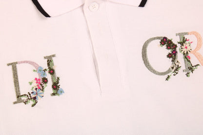 Dior Polo Shirt with Floral Logo Design - detail - replica sneakers